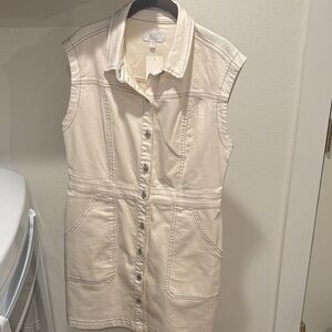 Kut from the Kloth Cream Button-Down M  Dress